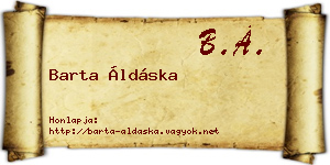 Barta Áldáska névjegykártya