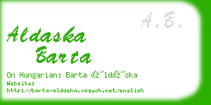 aldaska barta business card